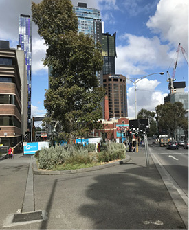 looking at the memorial site from Franklin Street