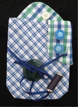 Image of blue and white pocket